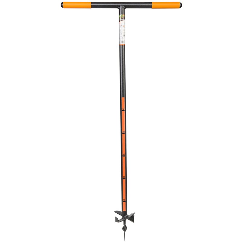 Bradas ground auger, diameter 100 mm, hardened steel, anthracite/orange