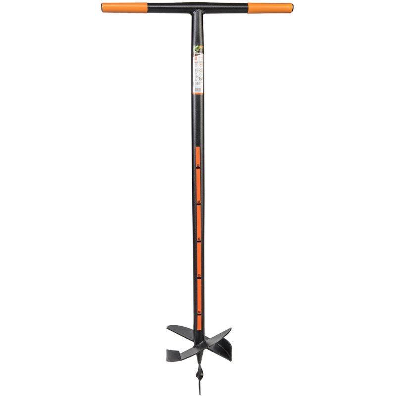 Bradas ground auger, diameter 100 mm, hardened steel, anthracite/orange