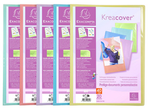 EXACOMPTA presentatiemap A4, PP, 20 hoezen, kleurenmix pastel