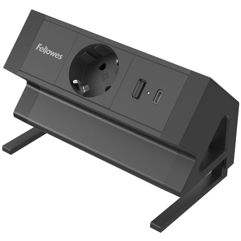 Fellowes desk power strip Power Desk, white, 1× socket + USB-A/C