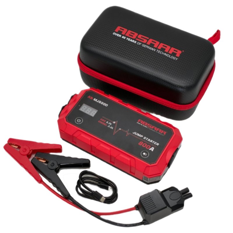 ABSAAR Jump Starter AB-MJS 800 startbooster, 16.000 mAh, 800A piekstroom
