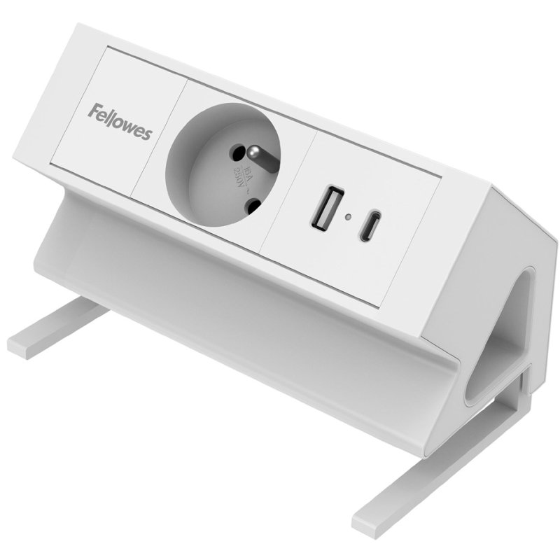 Fellowes bloc multiprise de bureau Power Desk, 1x prise, 1x USB-A, 1x USB-C