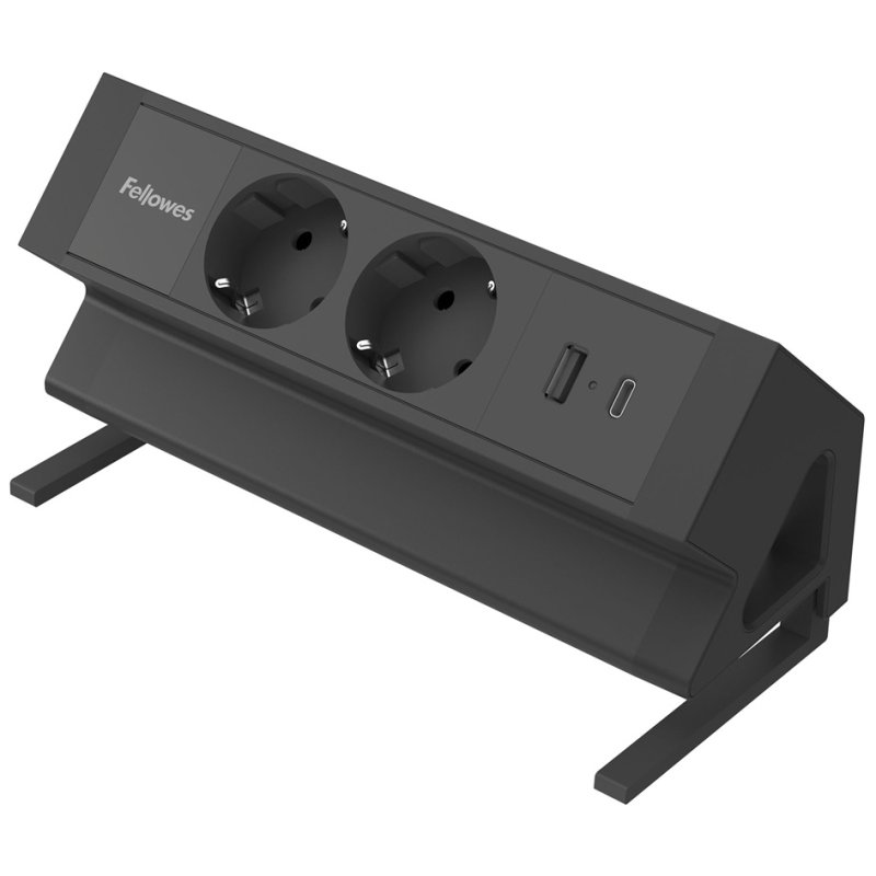 Fellowes power strip Power Desk 2, 2 sockets + USB, white