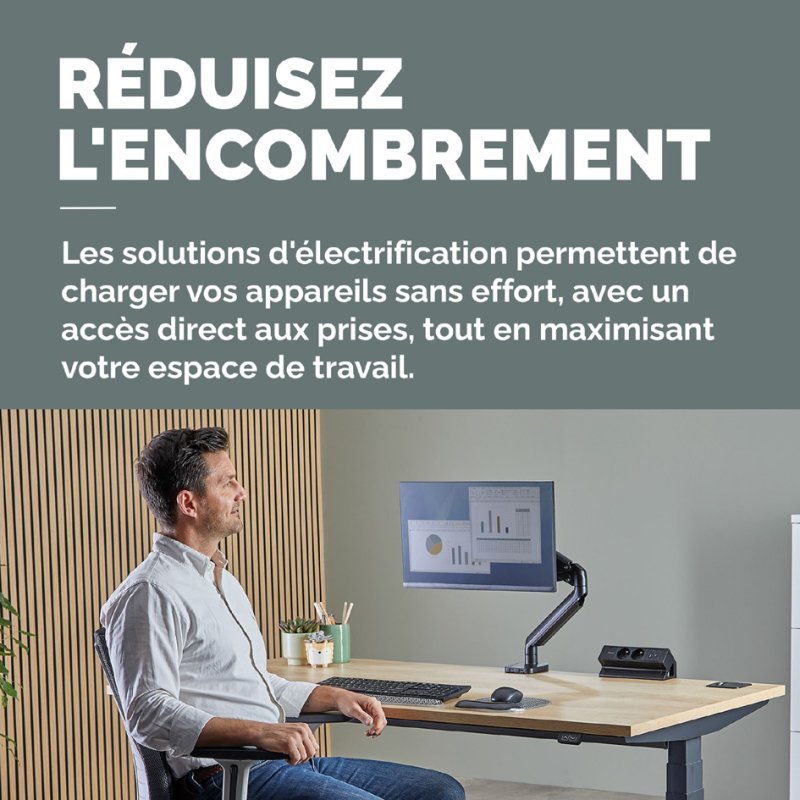 Fellowes Multiprise Bureau Power Desk 2, 2x prise, USB-A, USB-C