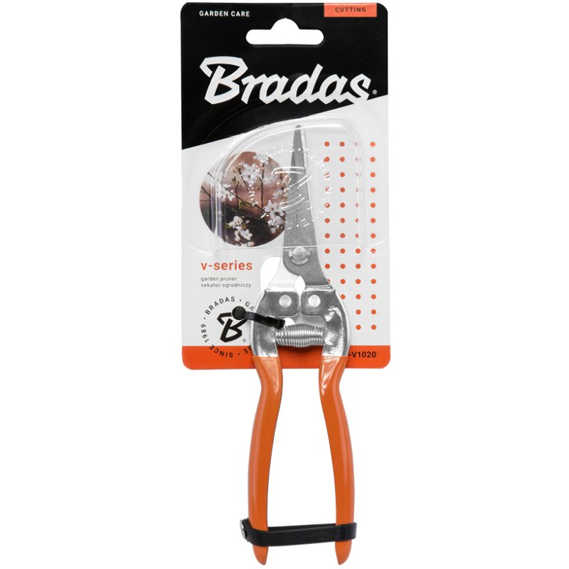 Bradas sécateur bypass V-SERIES, orange, lame en acier inoxydable, 190 mm