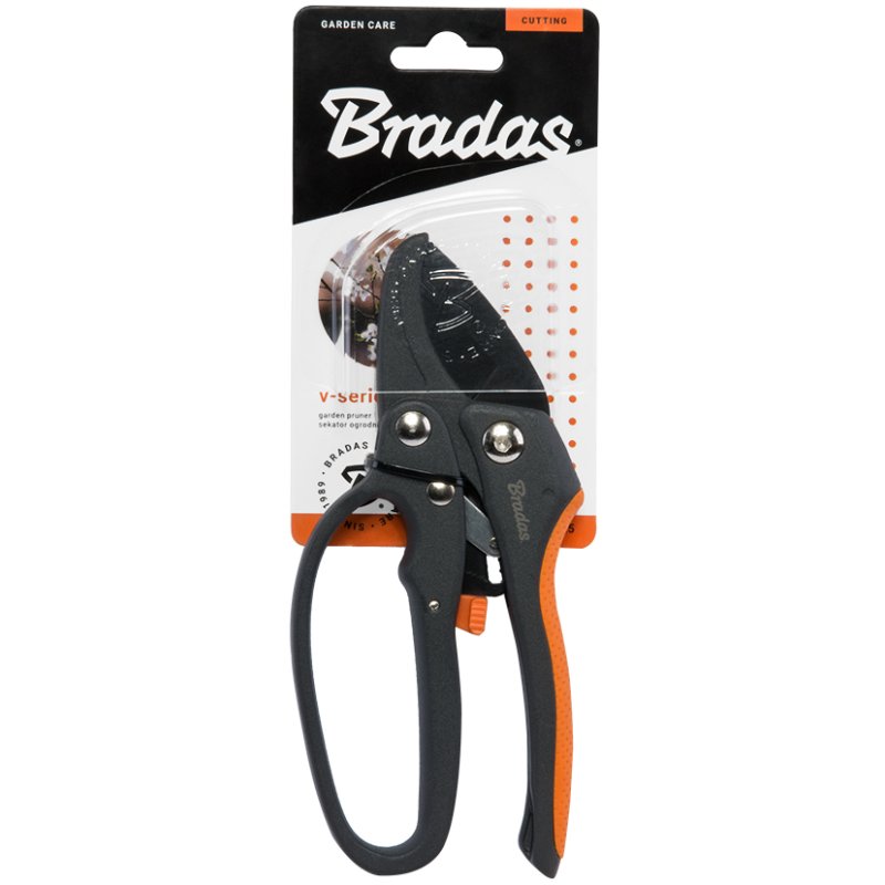 Bradas cisailles à cliquet V-SERIES, anthracite/orange, acier SK5, max. 18 mm, 184 mm