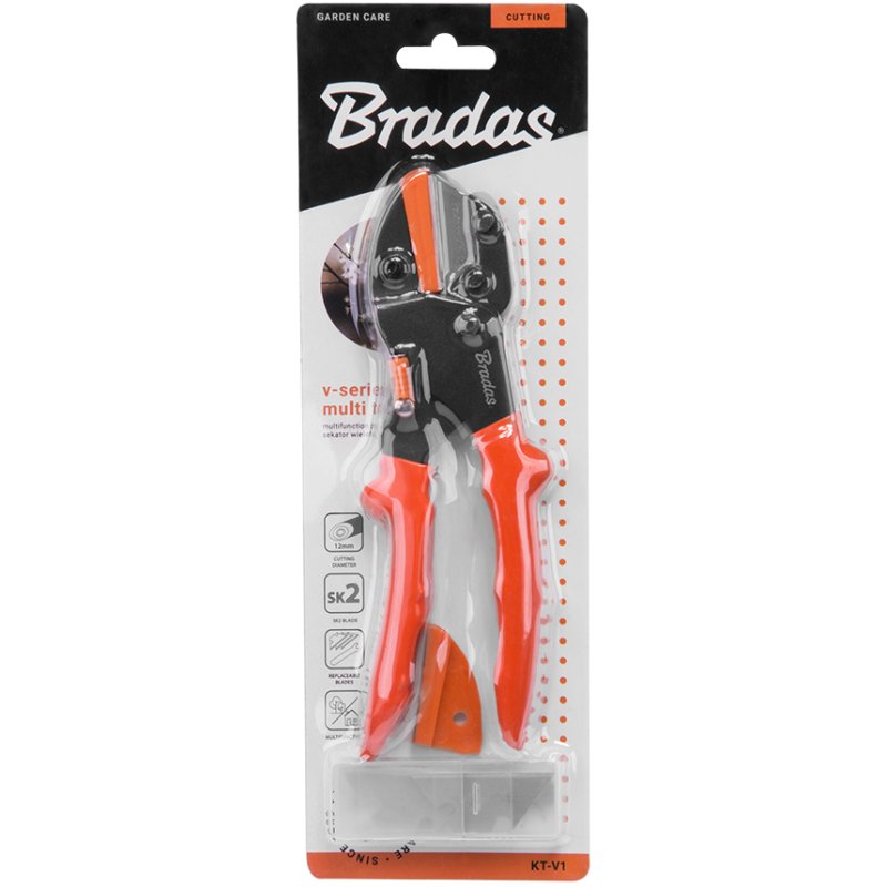 Bradas garden shears V-SERIES, replaceable blade, orange, 180 mm
