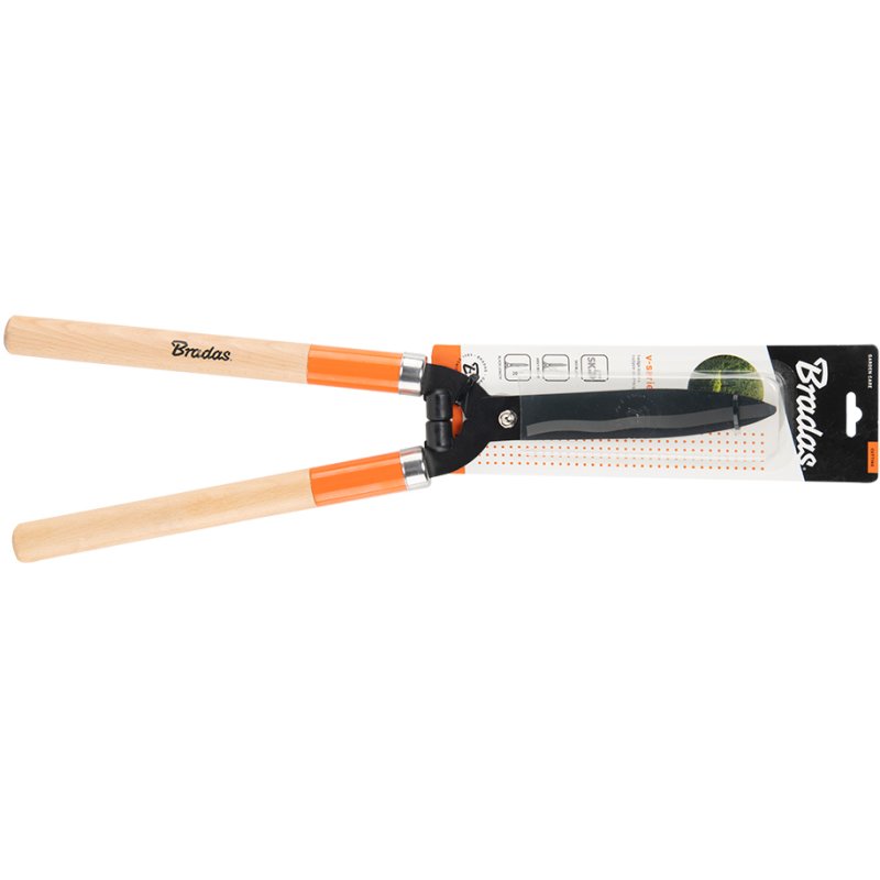 Bradas sécateur à haies V-SERIES WOOD, acier SK5, 600 mm, poignées en bois