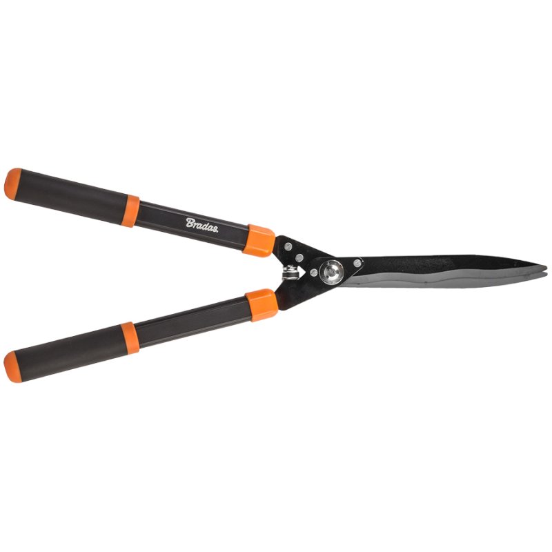 Bradas hedge shears V-SERIES, black/orange, aluminium, curved blades 250 mm, non-slip handles 620 mm