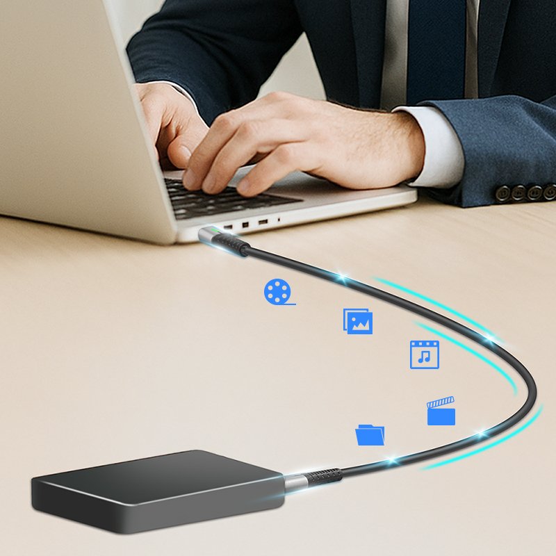 LogiLink USB 3.2 cable with LED, USB-C to USB-C, 2.0 m, black