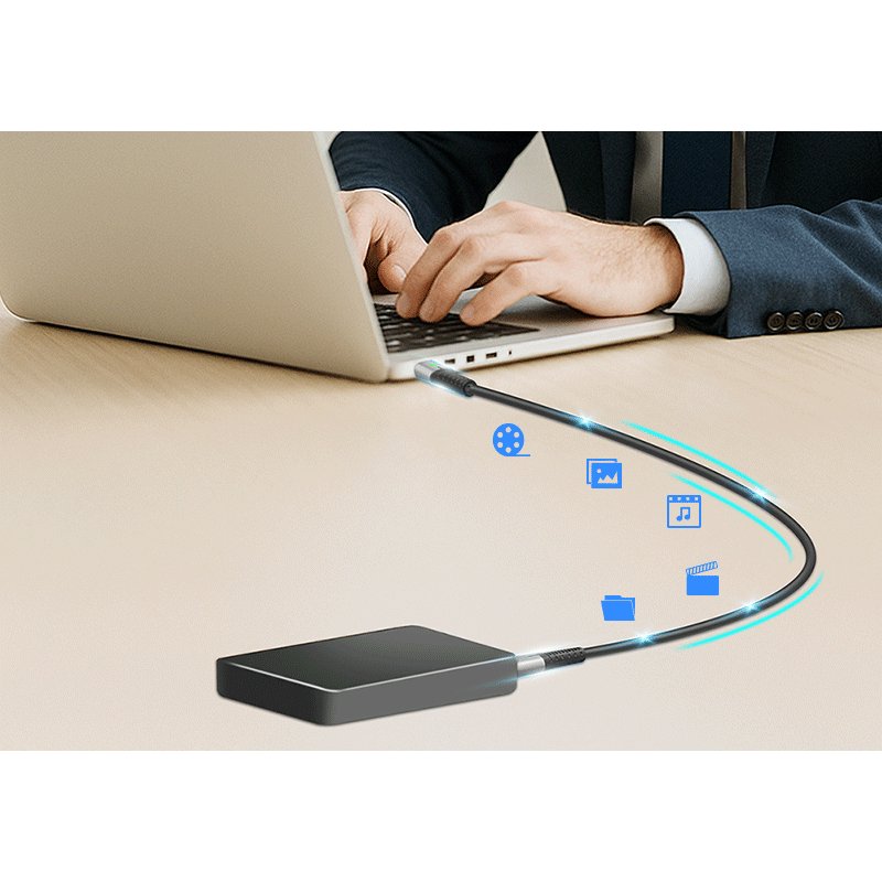LogiLink USB 3.2 cable with LED, USB-C to USB-C, 1.0 m, black