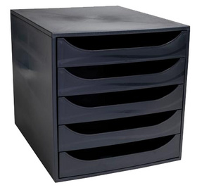EXACOMPTA ladenblok ECOBOX, 5 laden, zwart, A4+