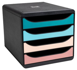 EXACOMPTA ladenblok BIG-BOX MAXI SKANDI, 6 laden, zwart/gekleurd, A4+