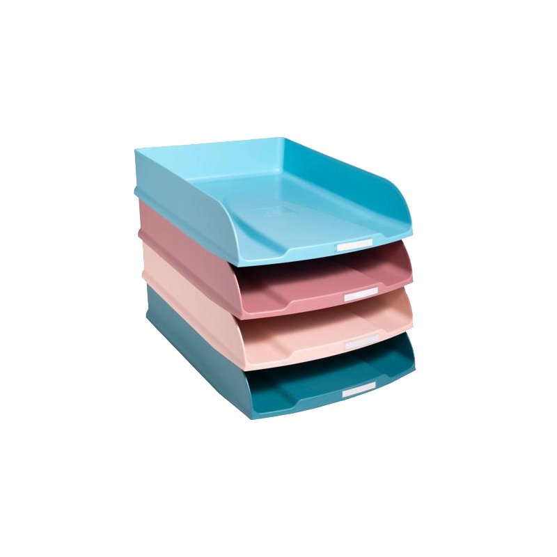 EXACOMPTA letter tray set COMBO STYLI Skandi, A4, 4 pieces, mixed colours