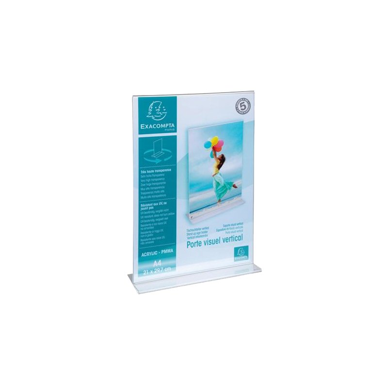 EXACOMPTA présentoir de table EXACRYL, A4 debout, transparent, PMMA