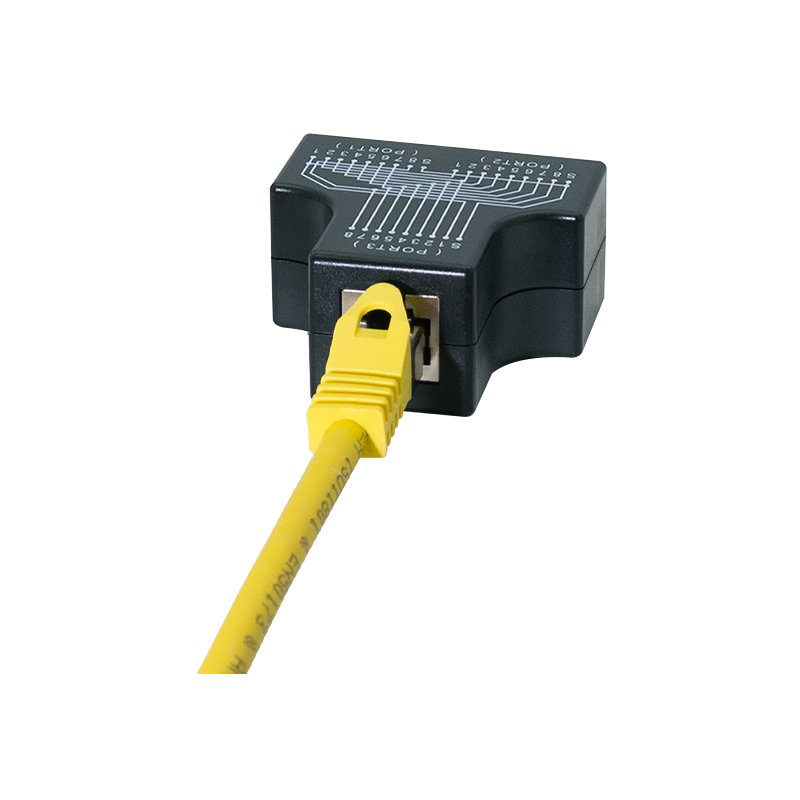 LogiLink Professional RJ45 T-adapter, 1x to 2x RJ45, shielded, black