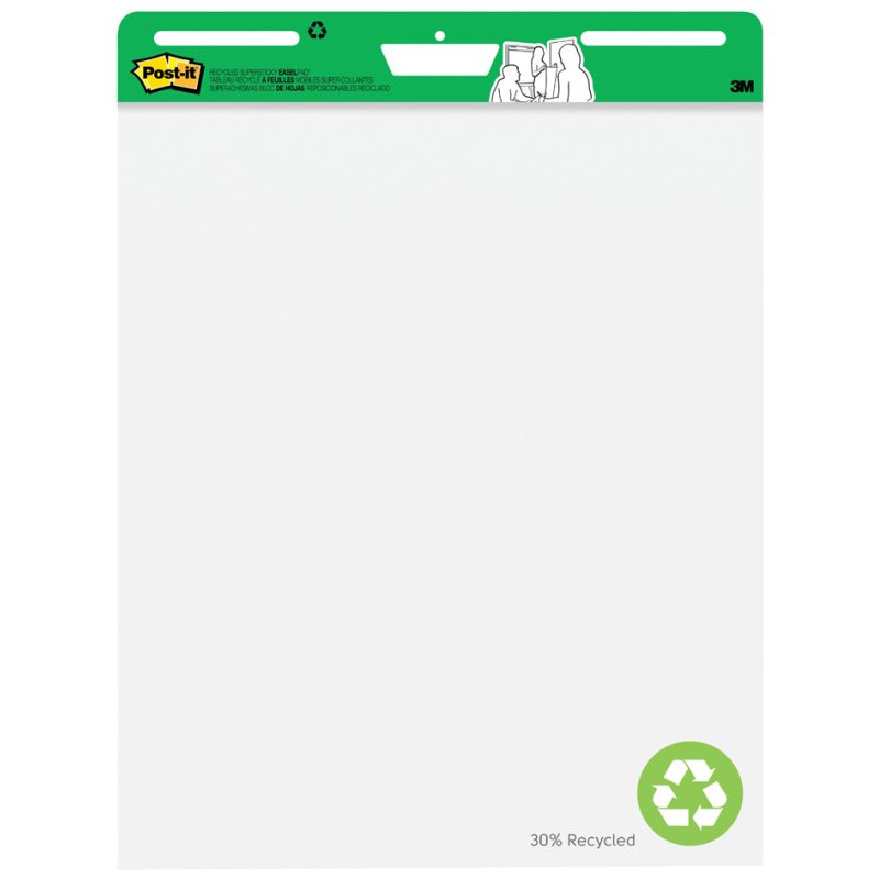 Post-it Super Sticky Meeting Chart, 635×762 mm, wit, 30 vel