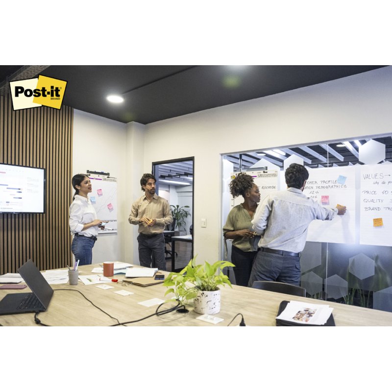 Post-it Super Sticky Tableau de réunion, 635×762 mm, blanc, 30 feuilles