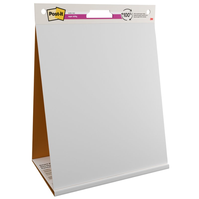 Post-it Super Sticky chevalet de table, blanc, 508×584 mm, 20 feuilles