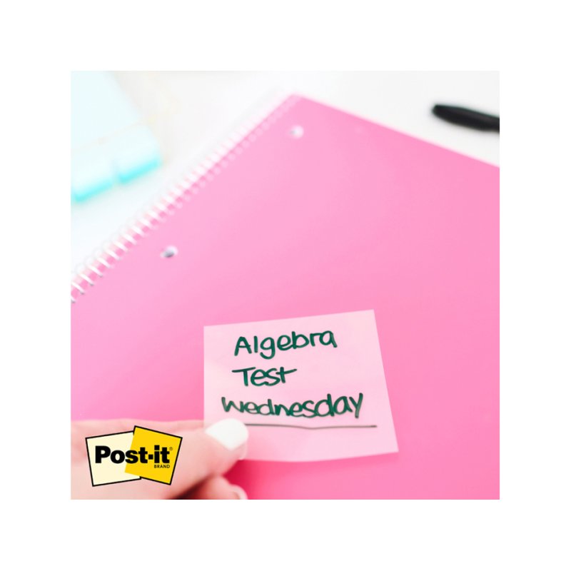 Post-it notes repositionnables transparentes, 73×73 mm, 12 blocs