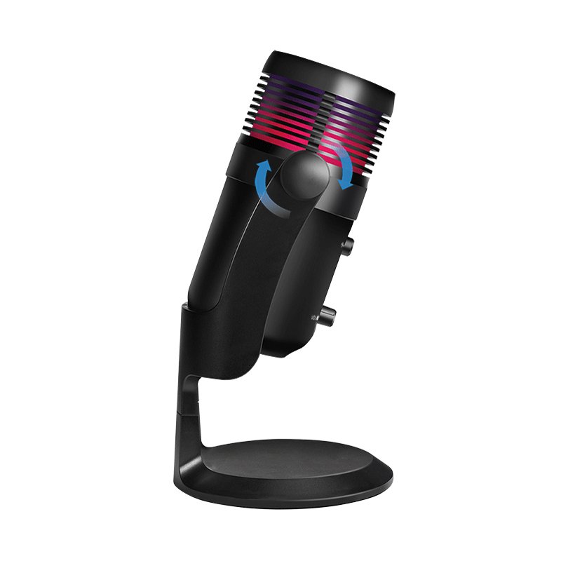LogiLink USB microphone with RGB light, cardioid, black