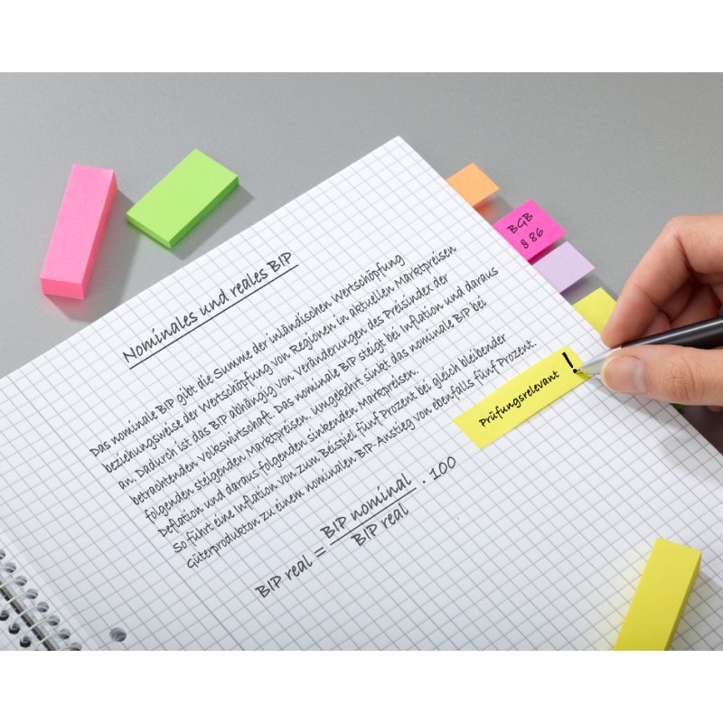 Post-it paperclips, 25×76 mm, neon gekleurd, 300 stuks