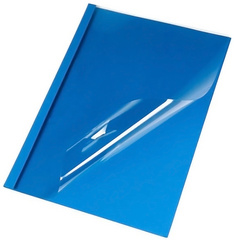 pavo thermobindmappen, lederstructuur, A4 1,5 mm, blauw, 25 stuks