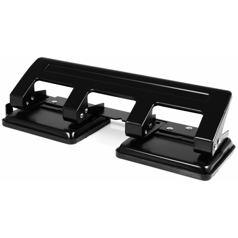 pavo four-hole punch, metal, 20 sheets, black