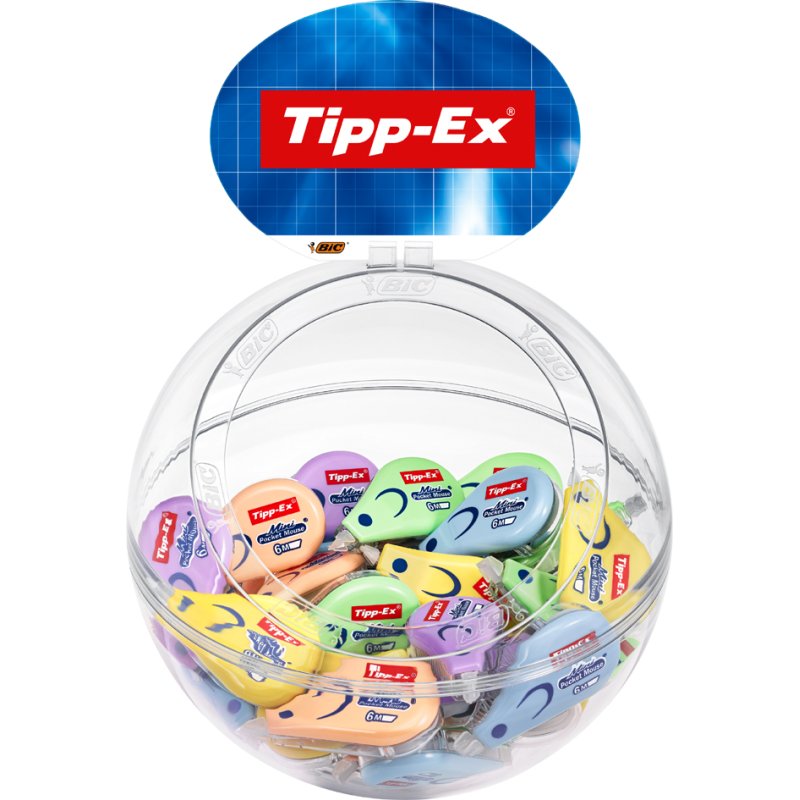 Tipp-Ex correctieroller Mini Pocket Mouse Pastel, 5 mm × 6 m, pastellkleuren, 40 stuks