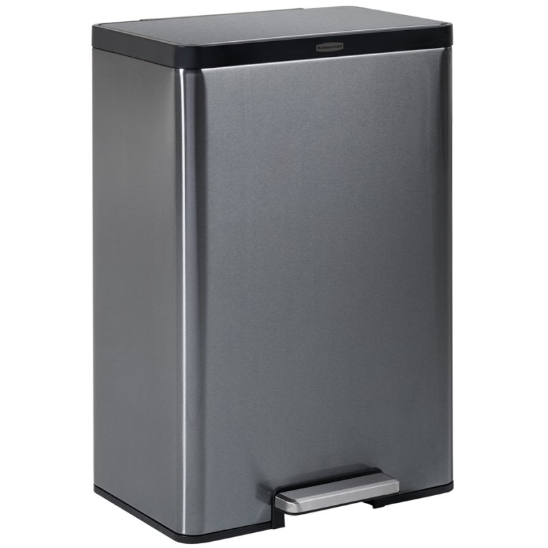 Rubbermaid poubelle à pédale Elite, 45 litres, acier inoxydable, anthracite