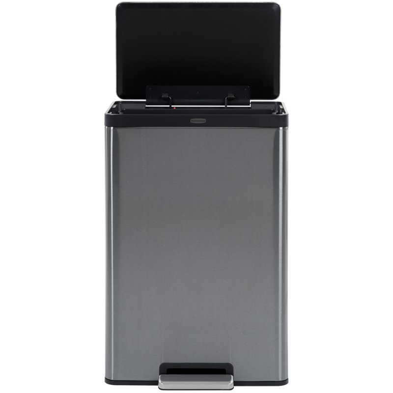 Rubbermaid poubelle à pédale Elite, 45 litres, acier inoxydable, anthracite