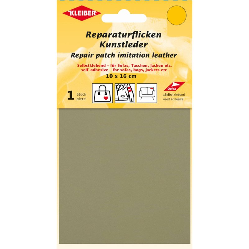 KLEIBER patchs de réparation en cuir artificiel, auto-adhésifs, beige, 100 x 160 mm