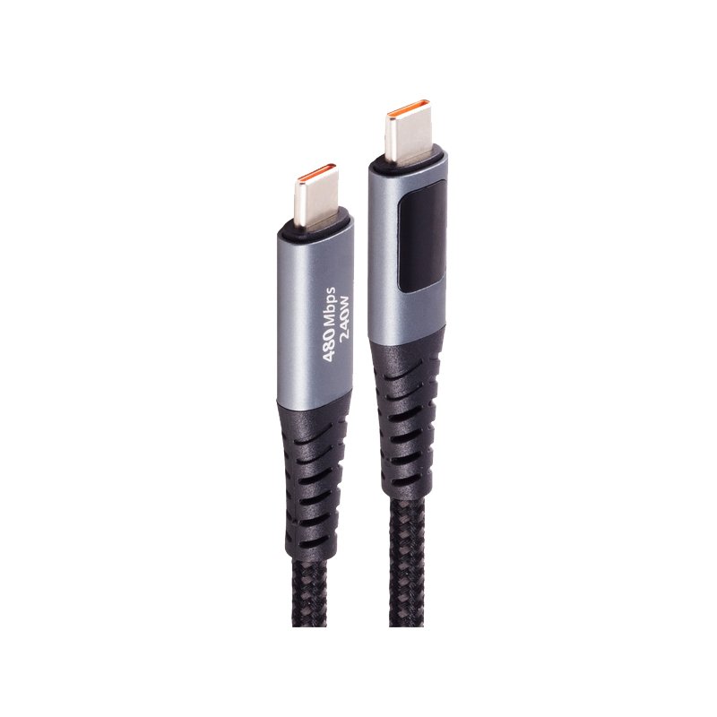 shiverpeaks data- en laadkabel USB-C 2.0, met display, 1,0 m