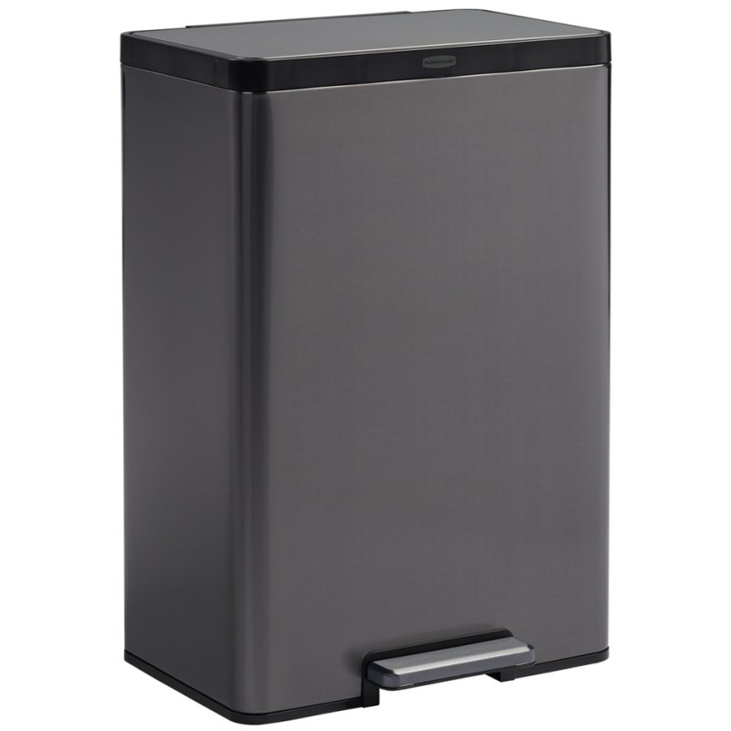 Rubbermaid pedaalemmer Elite Dual Stream, 39 liter, edelstaal, antraciet
