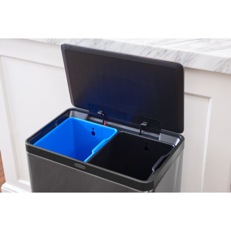 Rubbermaid pedaalemmer Elite Dual Stream, 39 liter, edelstaal, antraciet