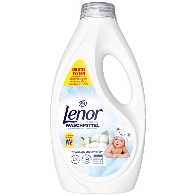Lenor vloeibaar wasmiddel Sensitiv, 1,125 liter, 25 wasbeurten