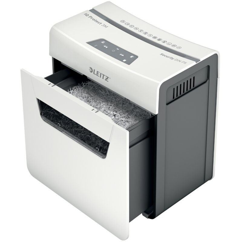 LEITZ papiervernietiger IQ Protect Premium 3M, wit, 3 vel, 10 liter