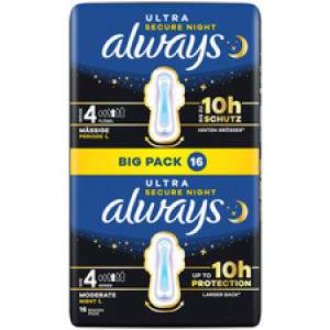 always Ultra maandverband, maat 4, met vleugels, 16 stuks