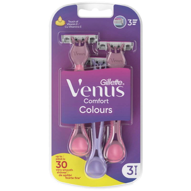 Gillette Venus wegwerpmesjes voor dames, 3 messen, bewegelijke kop, soft grip