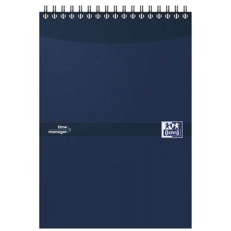 Oxford agenda Essentials Time Manager Day, A5, bleu foncé, 70 feuilles