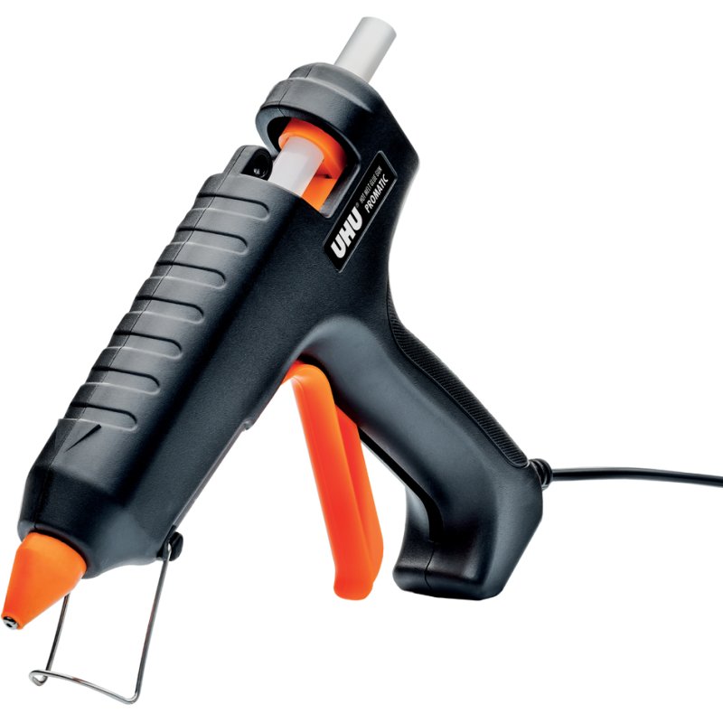 UHU pistolet à colle Promat, 25 Watt, noir/orange, incl. 3 cartouches