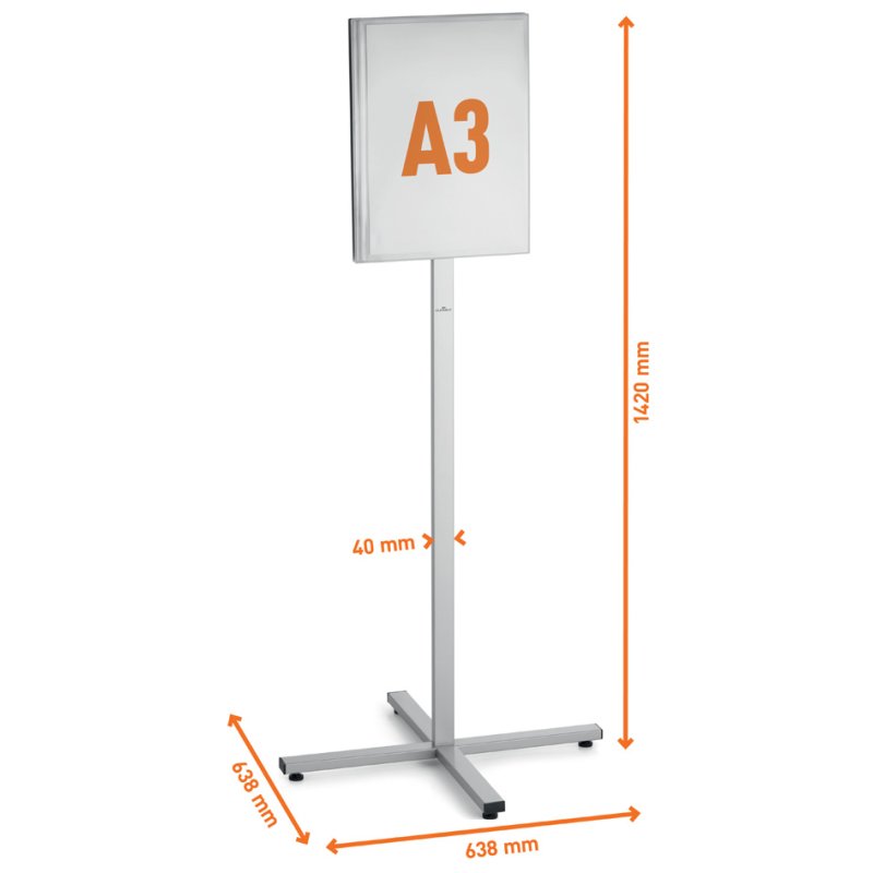 DURABLE support d'information INFO STAND OUTDOOR, DIN A3, gris, étanche