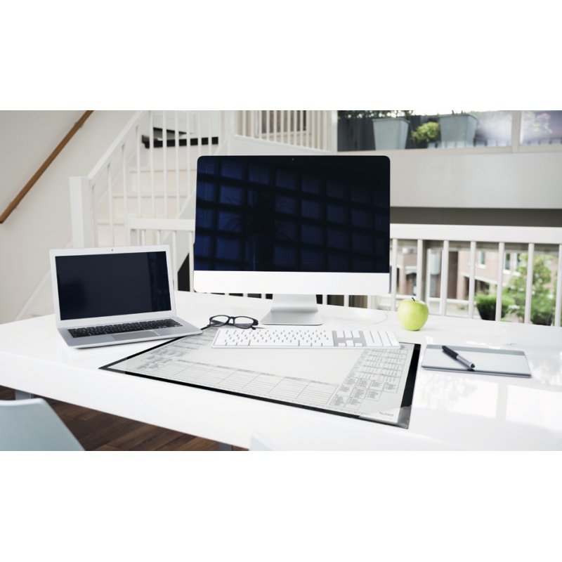 DURABLE sous-main avec bloc calendrier, PP, noir, 600 × 430 mm