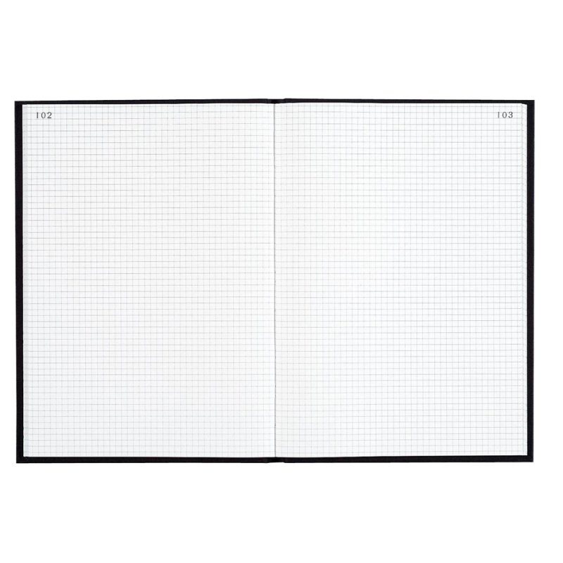 Le Dauphin checked register 5x5, 297×210 mm, black, 300 pages