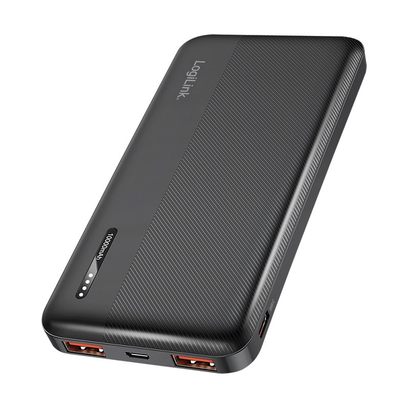 LogiLink batterie externe, 10.000 mAh, 2x USB-A, 2x USB-C, noir