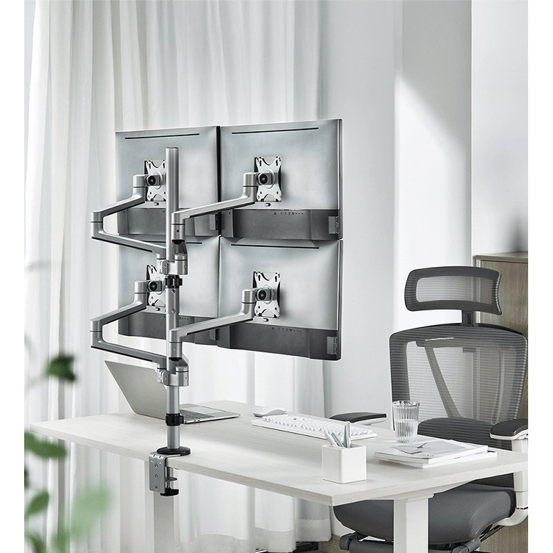 LogiLink quad monitor arm BP0211, with clamp, 17-32 inch, silver