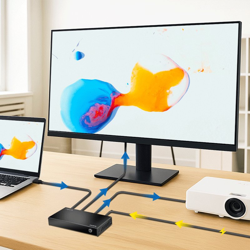 LogiLink Répartiteur HDMI 4K/60 Hz, 1 vers 2 sorties, noir