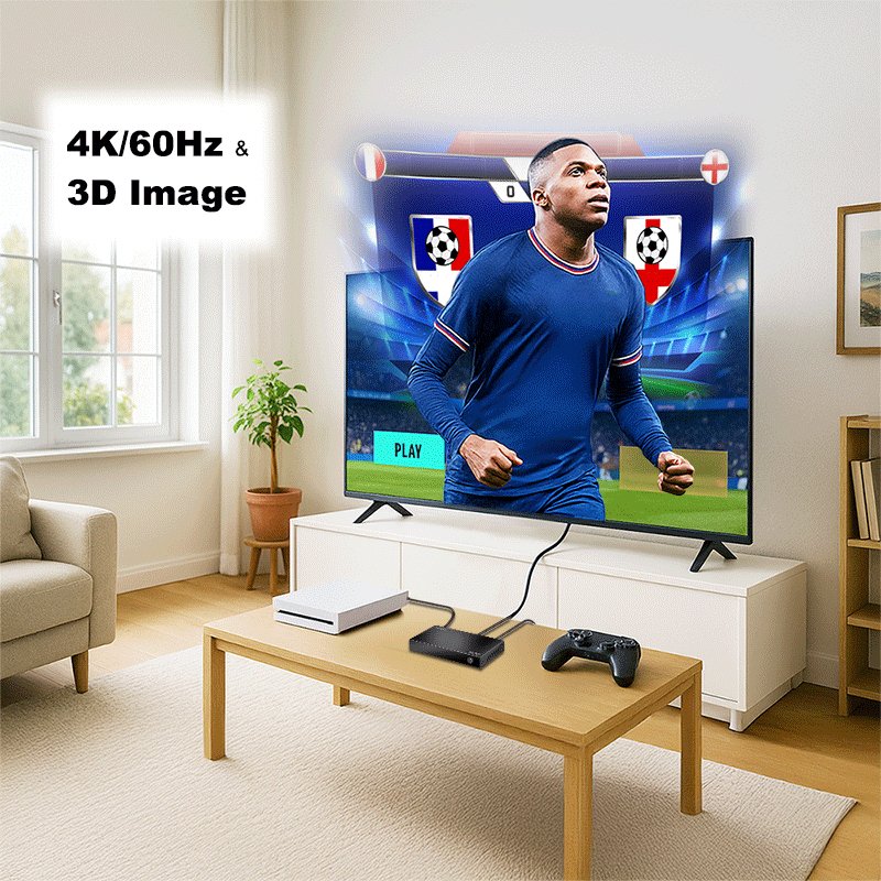 LogiLink Répartiteur HDMI 4K/60 Hz, 1 vers 2 sorties, noir