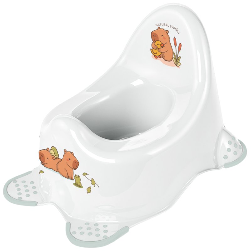 keeeper Adam Cute Capybara baby pot, white, rubber feet, PP