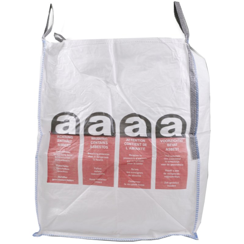 dm-folien Big Bag amiante, 900×900×1100 mm, blanc, 1000 kg capacité de charge
